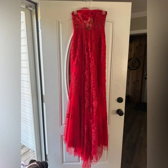 Sherri Hill Bold Red Gown - Picture 3 of 4